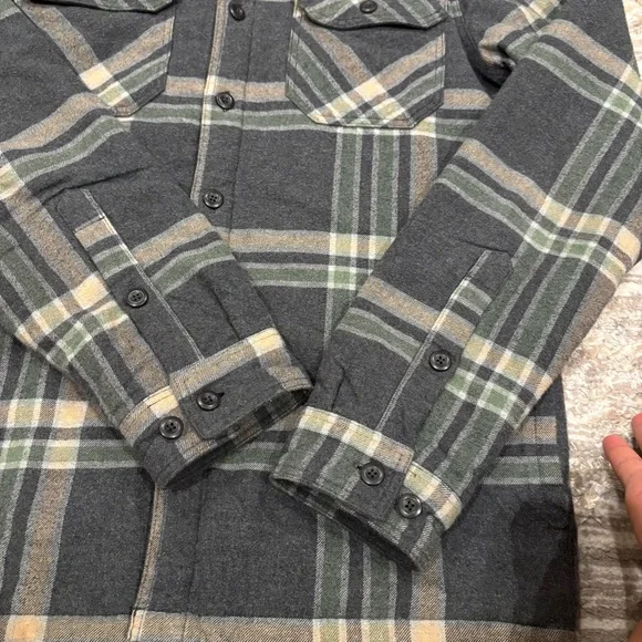 Patagonia Insulated Quilted Fjord Flannel Plaid Shirt Shacket Men’s Small $199